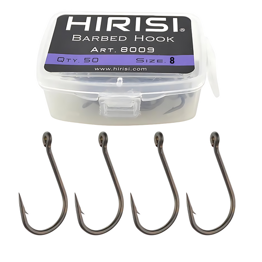 Hirisi 8009 Carbon Steel Hooks - Pack of 50 Units - Nº8