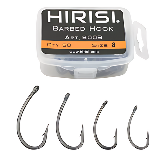 Hirisi Carbon Steel Hooks 8003 | 50 Pieces | No. 8