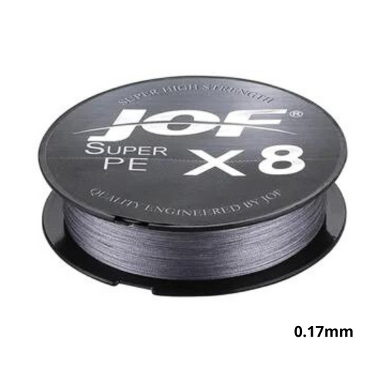 JOF Multifilament-Angelschnur x8 Grau 0.17mm | 150 Meter