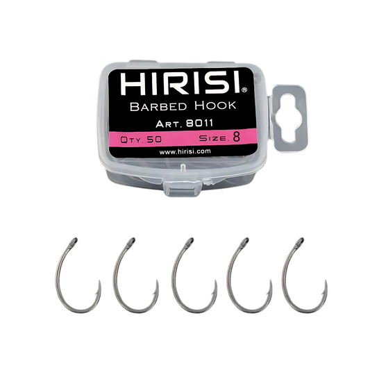Hirisi Carbon Steel Hooks 8011 | 50 Pieces | No. 8