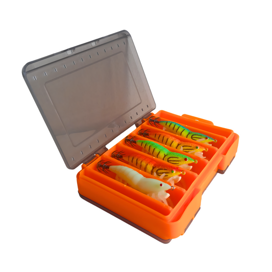 Gobait Caja de Pesca - 140 mm x 104 mm | 5,51 x 4,09 pulgadas - 12 compartimentos - Naranja