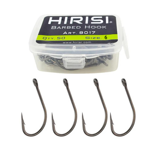Hirisi Carbon Steel Hooks 8017 | 50 Pieces | No. 6