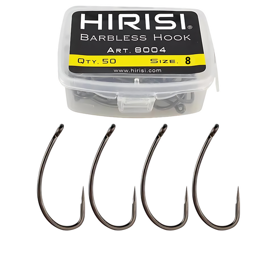 Hirisi 8004 Carbon Steel Hooks - Pack of 50 Units - Nº8