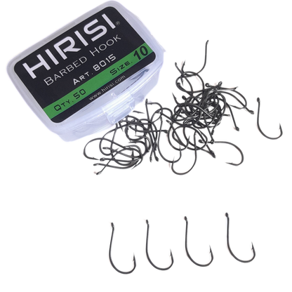 Hirisi Carbon Steel Hooks 8015 | 50 Pieces | No. 10