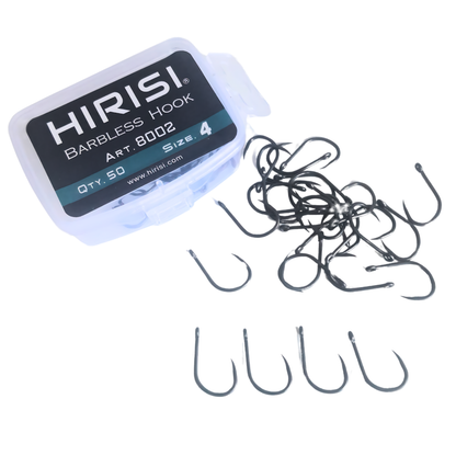 Hirisi Carbon Steel Hooks 8002 | 50 Pieces | No. 4