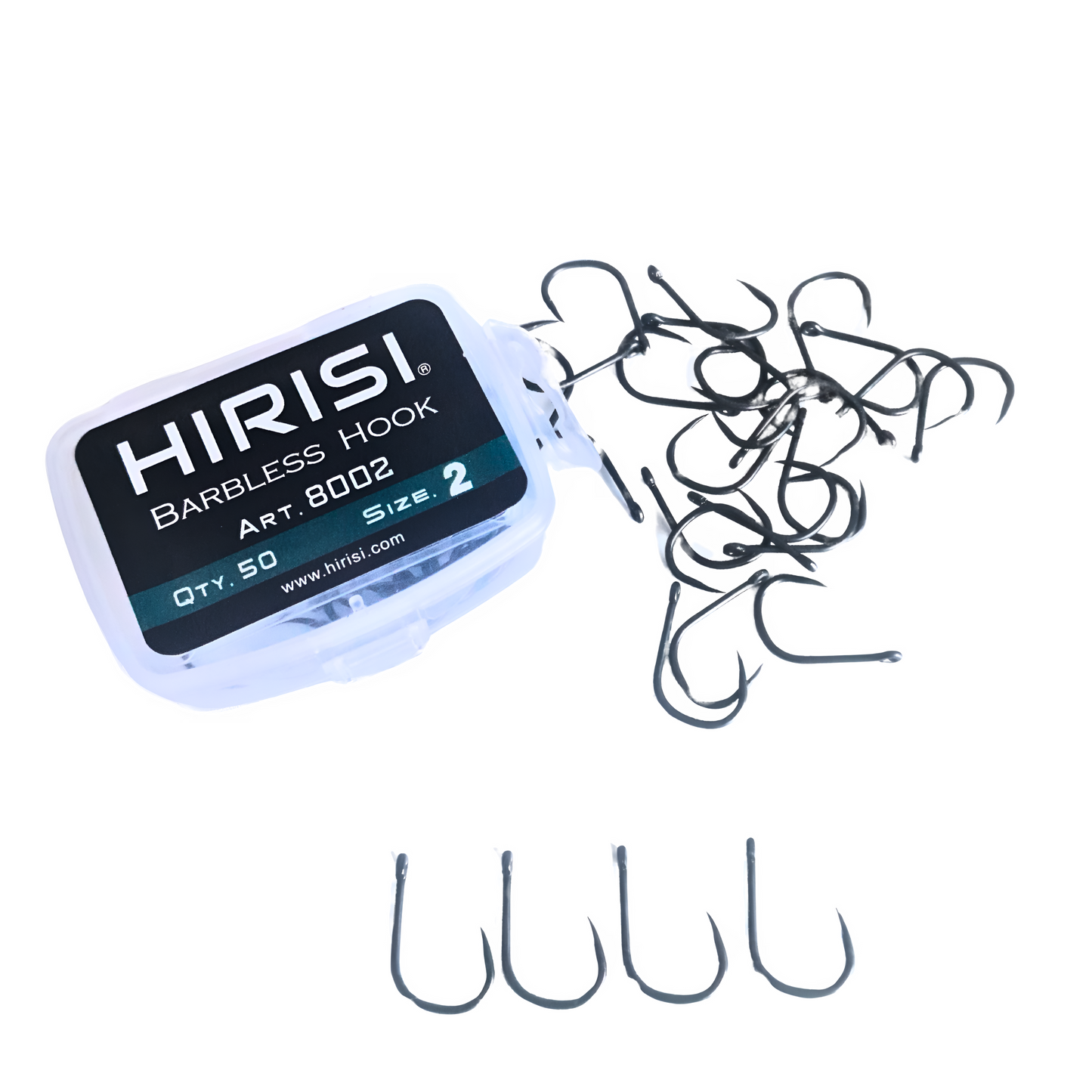 Hirisi Carbon Steel Hooks 8002 | 50 Pieces | No. 2