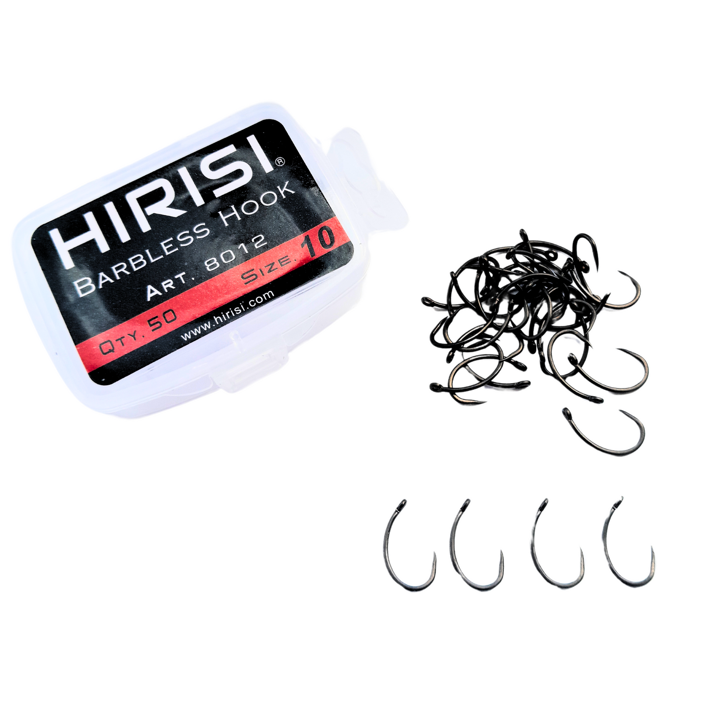Hirisi Carbon Steel Hooks 8012 | 50 Pieces | No. 10