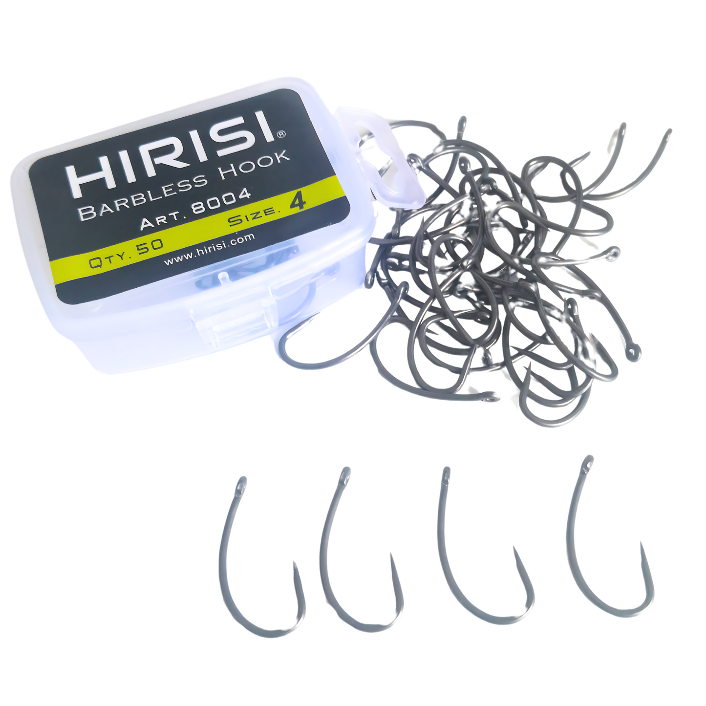 Hirisi Carbon Steel Hooks 8004 | 50 Pieces | No. 4