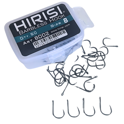 Hirisi Carbon Steel Hooks 8002 | 50 Pieces | No. 8