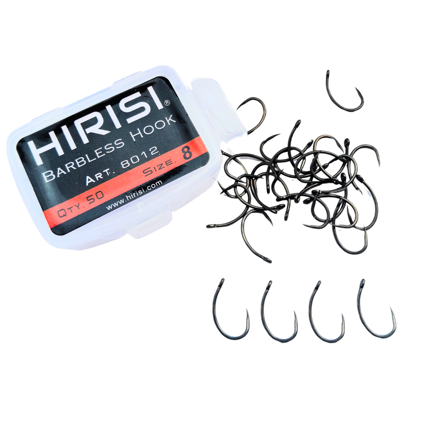 Hirisi Carbon Steel Hooks 8012 | 50 Pieces | No. 8
