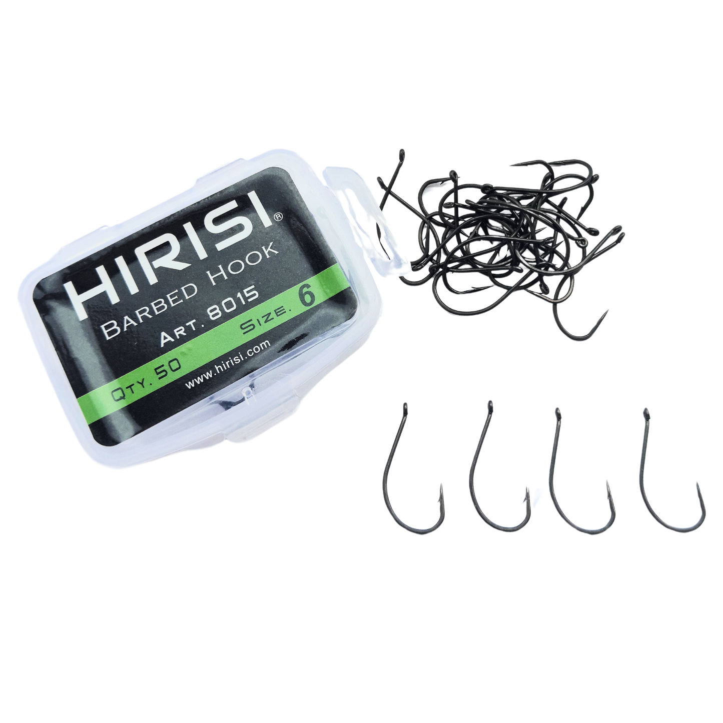 Hirisi Carbon Steel Hooks 8015 | 50 Pieces | No. 6
