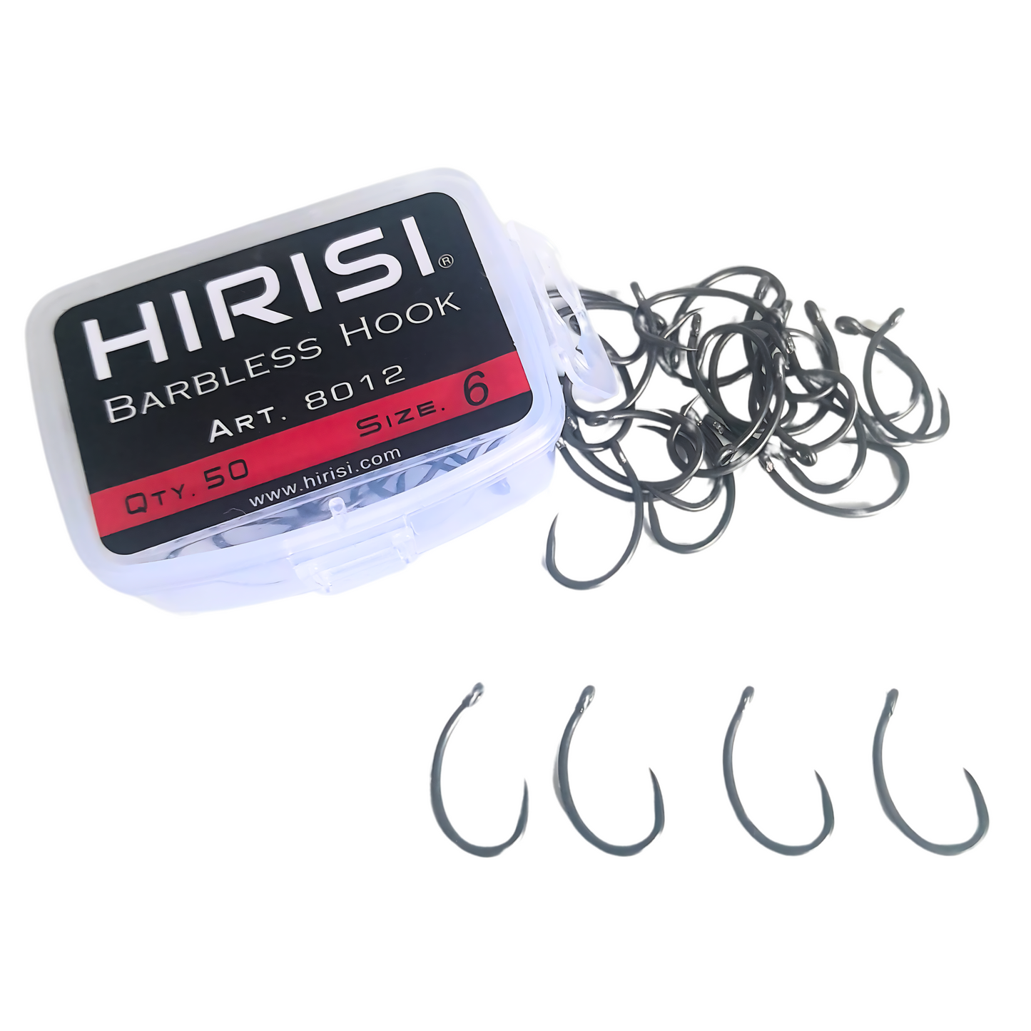 Hirisi Carbon Steel Hooks 8012 | 50 Pieces | No. 6