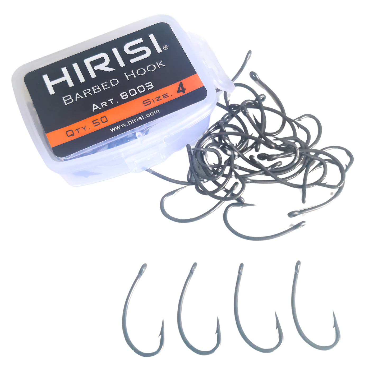 Hirisi Carbon Steel Hooks 8003 | 50 Pieces | No. 4